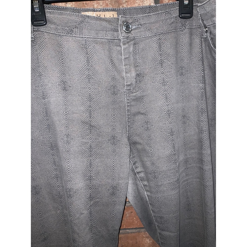 Hybrid &Co Womens Gray Snakeskin Print Denim Straight Leg Jeans Pants Size 22 - Picture 2 of 5